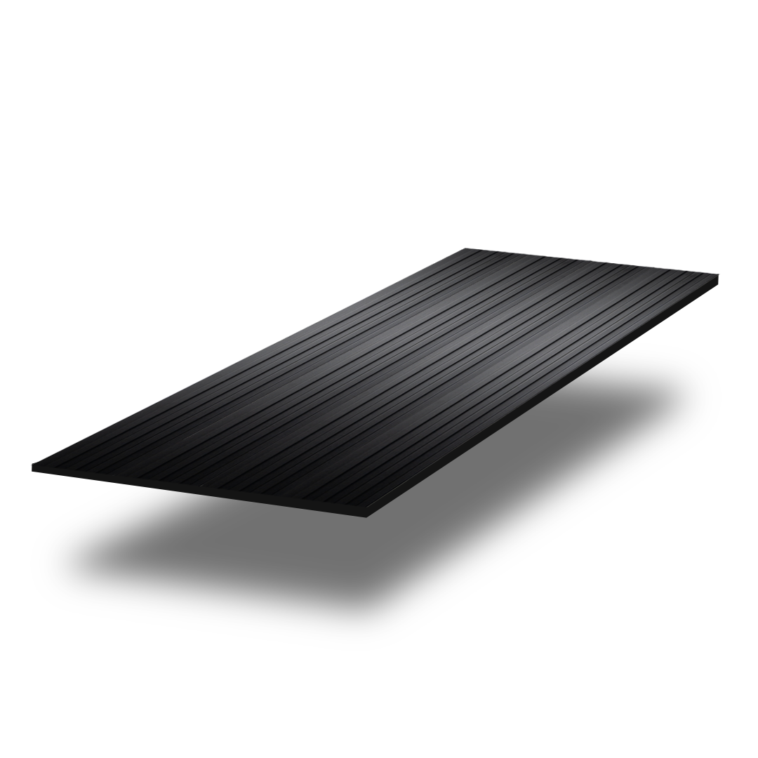 Fluted wall panel in Black (P62), multiple panels