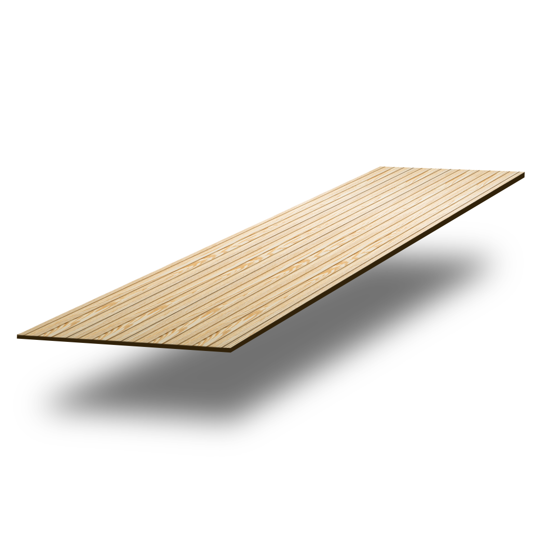 Fluted wall panel in Creamy Oak (P74), multiple panels