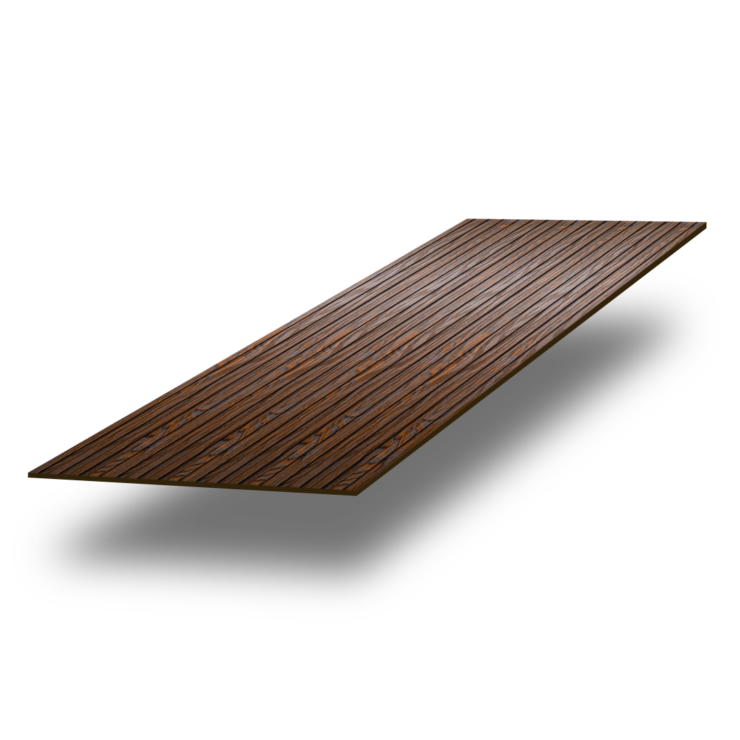 Fluted wall panel in Jungle Bark (P75), multiple panels