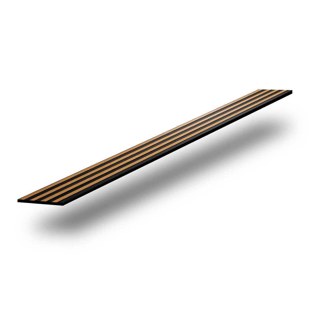 Fluted wall panel in Oak & Black (P85), single panel