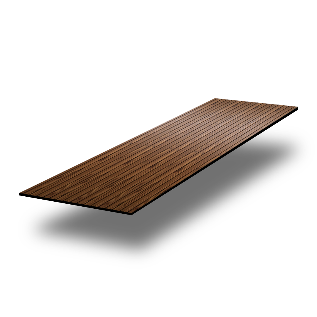 Fluted wall panel in Dark Oak (P90), multiple panels